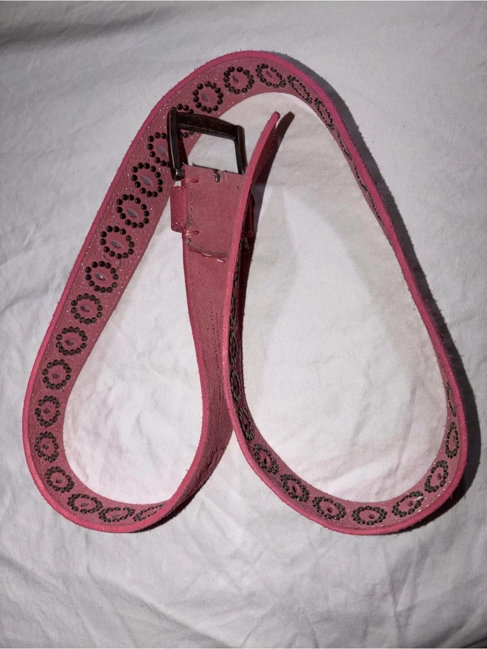 American Eagle Outfitters Pink Suede Studded Women's Belt large coastal cowgirl